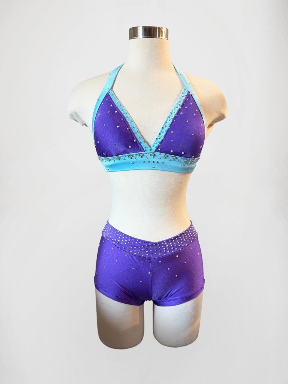 Purple & Blue Triangle Top Set - X-Small/Small